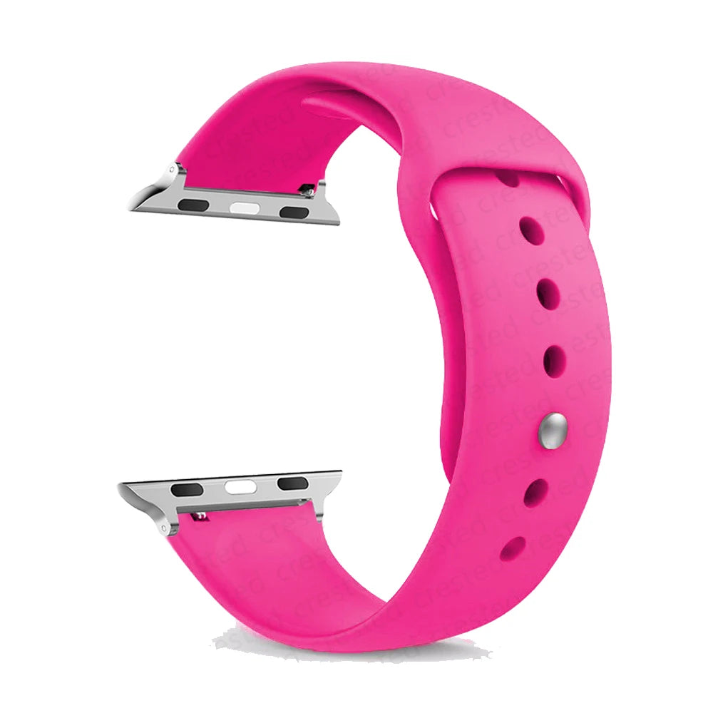 Silicone Apple Watch Band Strap - Sport Replacement Bracelet for iWatch Series Ultra 2, 9, 8, 7, 6, SE 38mm-49mm