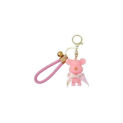 Cute Bear & Rabbit Keychain - Resin Bow Bell Bag Pendant & Car Key Ring Gift for Girls