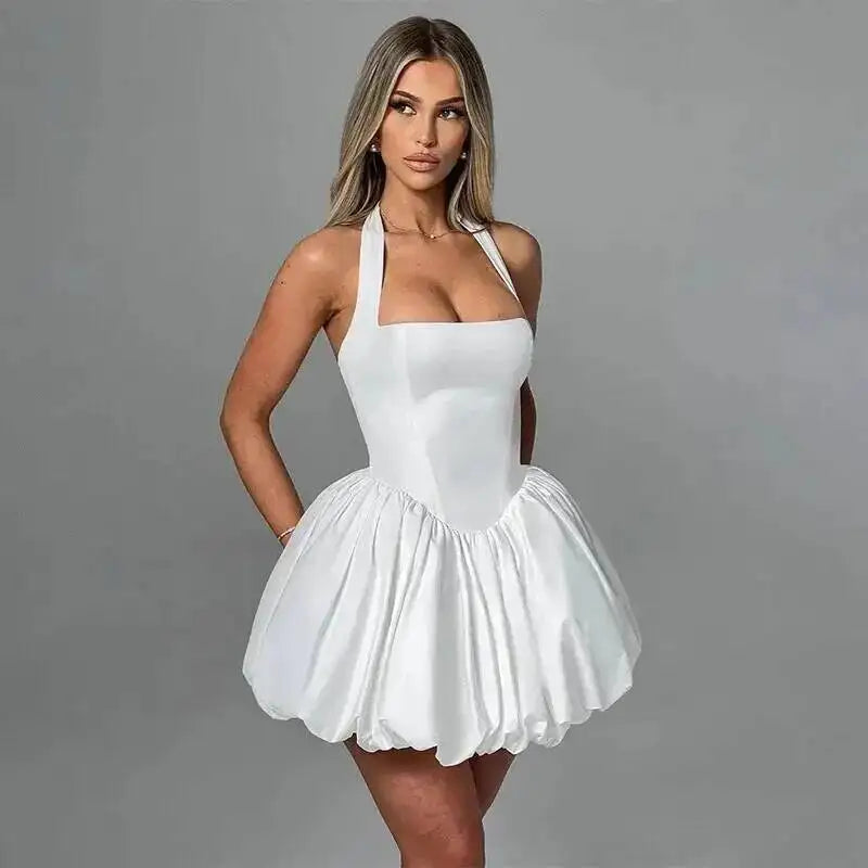 Townlike Women’s Halter Mini Dress – A-Line Waist Wrap Ball Gown, Sexy Nightclub Party Dress, Spring Summer 2025
