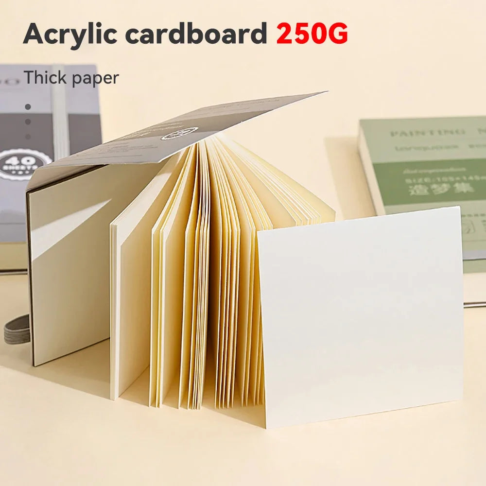 Mini Tearable Sketchbook 250gsm – 40-Sheet Drawing Notebook for Watercolor, Acrylic, Marker, Oil & Gouache