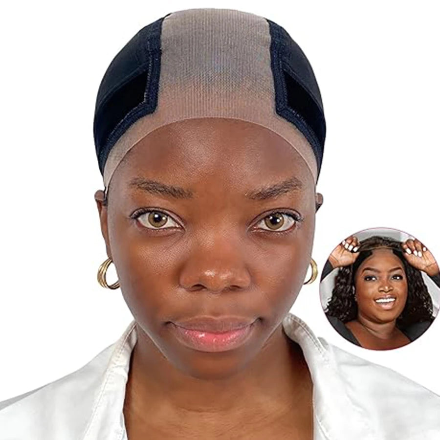 Lace Wig Cap with Grip Band - 4x5 Wider Transparent Lace Cap for Secure Lace Front Wig Fit