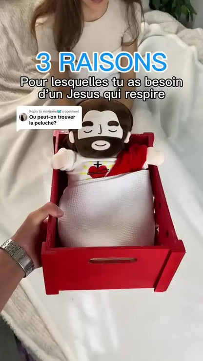Breathing Jesus Plush Toy for Babies – Soothing Doll with Four-Gear Music Adjustment, Sleep Companion & Christmas Gift