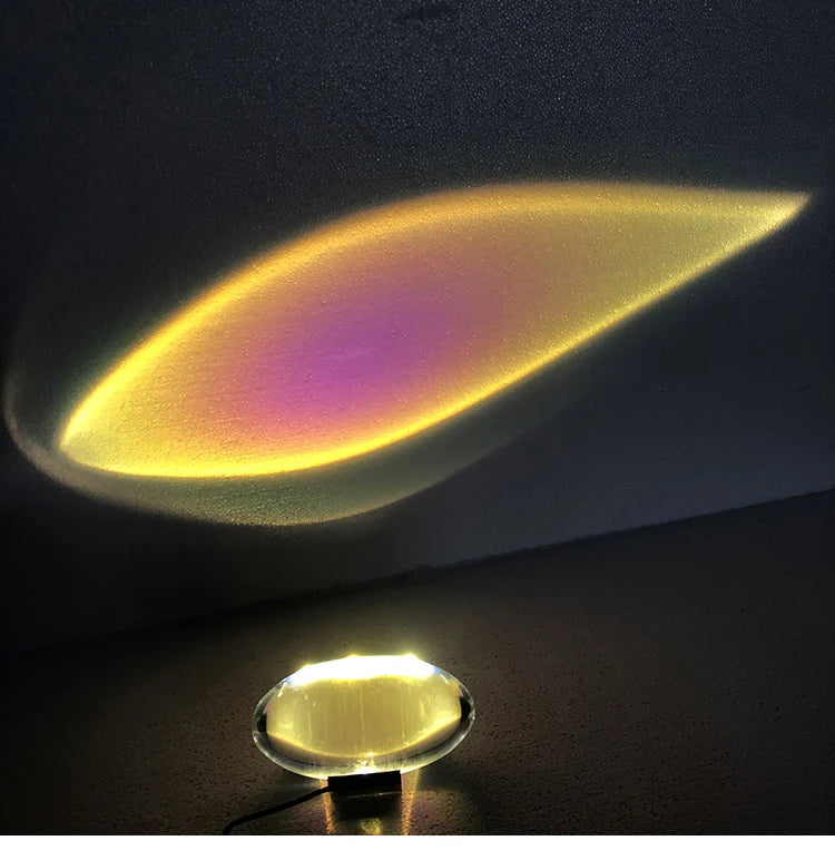 Italian Designer LED Table Lamp – Crystal 'Eye of the Sky' Egg-Shaped Night Projector for Living Room & Bedroom Decor