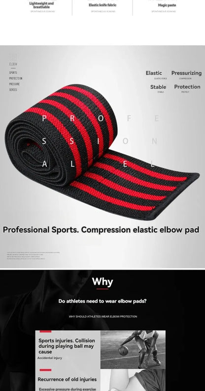 Sports Elbow Guard - Winding Pressure Elbow Pad for Weightlifting & Bench Press - Protective Gear & Gym Equipment Booster