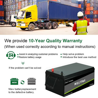 12V 24V 48V LiFePO4 Lithium Iron Phosphate Battery – 100Ah, 200Ah, 300Ah with Built-in BMS for Solar & Boats
