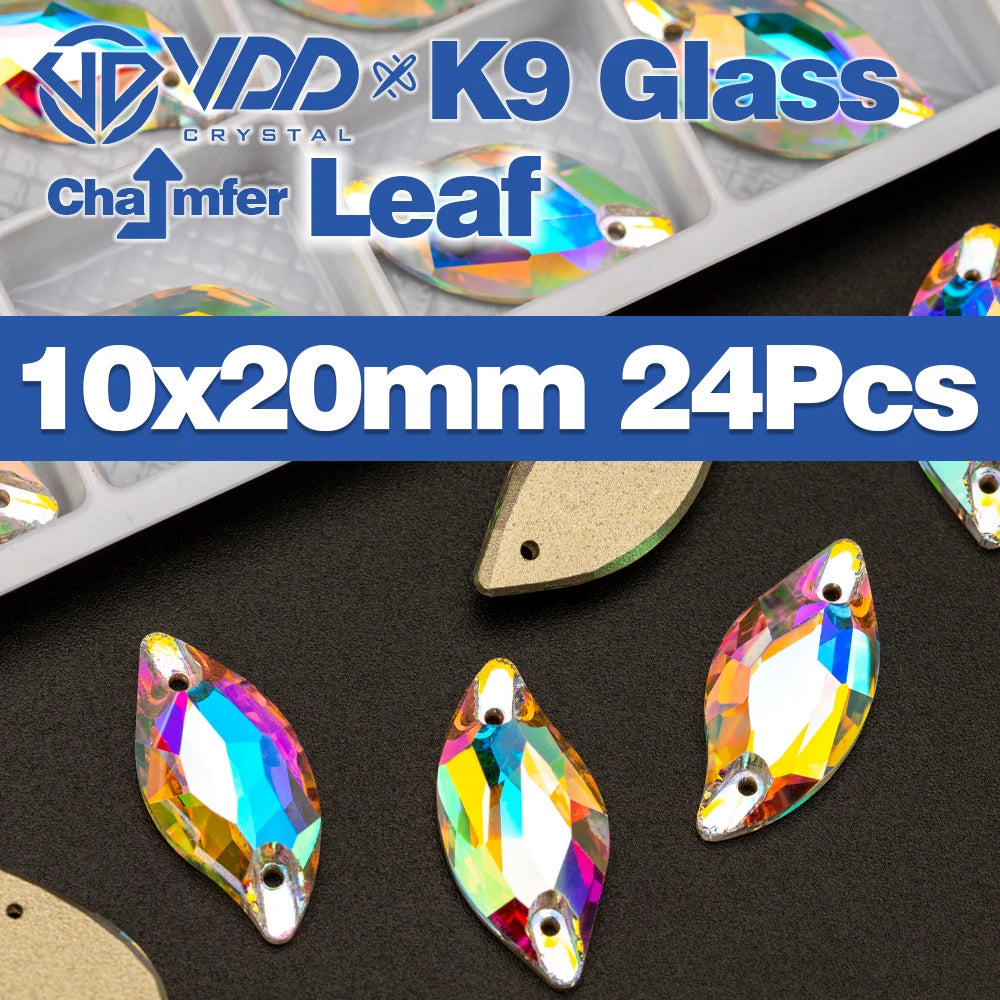 AAAAA K9 Glass Sew-On Rhinestones - AB Crystal Flatback Stones for Wedding Dress & Clothing Accessories