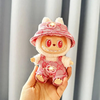 Anime Labubu Doll Clothes – Fashion Overalls for Labubu Idol V1/V2 Plush Dolls, 15cm/17cm Universal Accessories