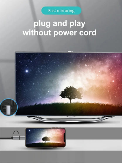 LD39 Wire HD Streaming TV Stick – Micro USB & Type C to HDMI Cable for Screen Mirroring from Android Phone/Tablet to TV