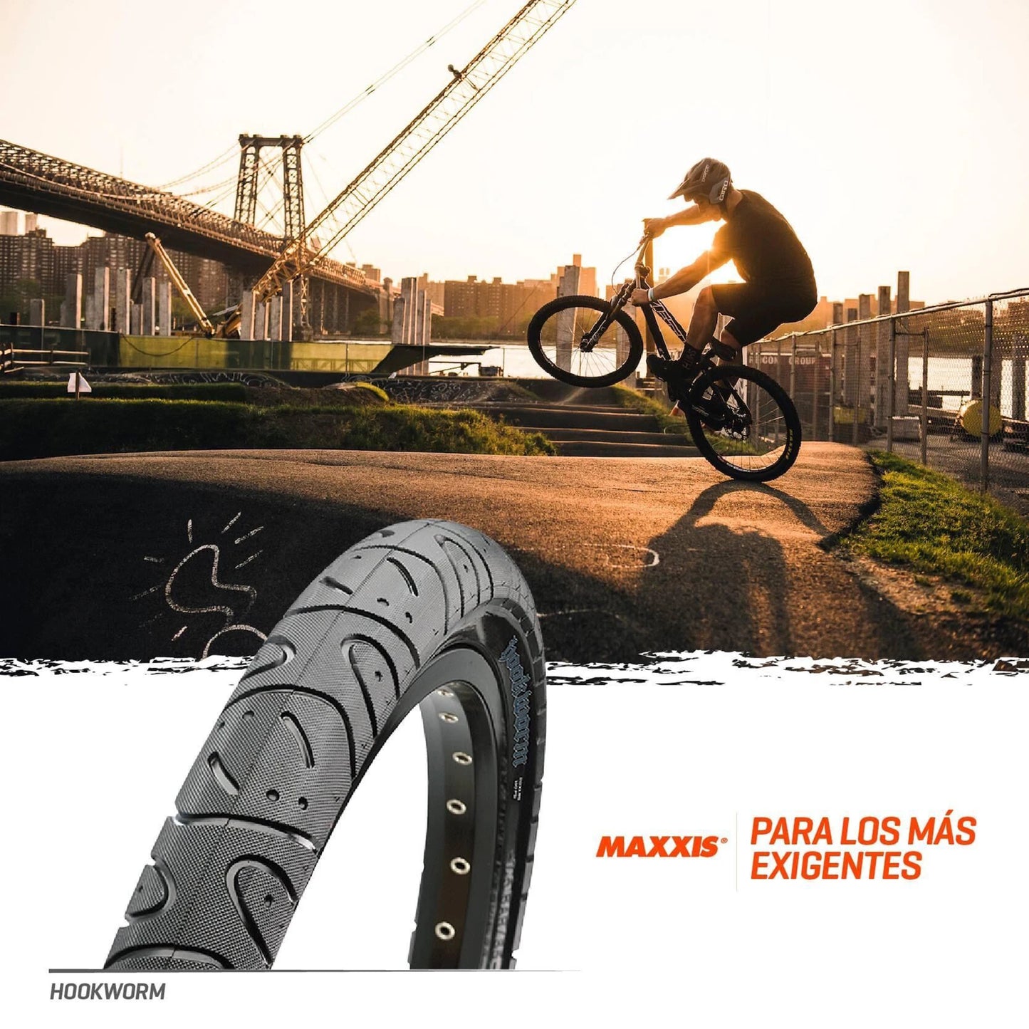 MAXXIS Hookworm BMX Bike Tire – 26x2.5 Wire Bead Clincher for Street, Park & Flatland