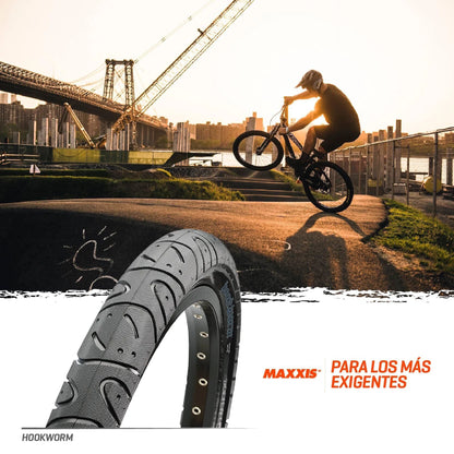 MAXXIS Hookworm BMX Bike Tire – 26x2.5 Wire Bead Clincher for Street, Park & Flatland