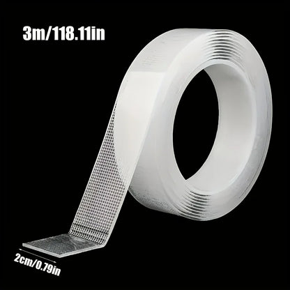 Heavy Duty Nano Double-Sided Tape - Transparent Waterproof Removable Strong Adhesive Mounting Tape for Home & Office