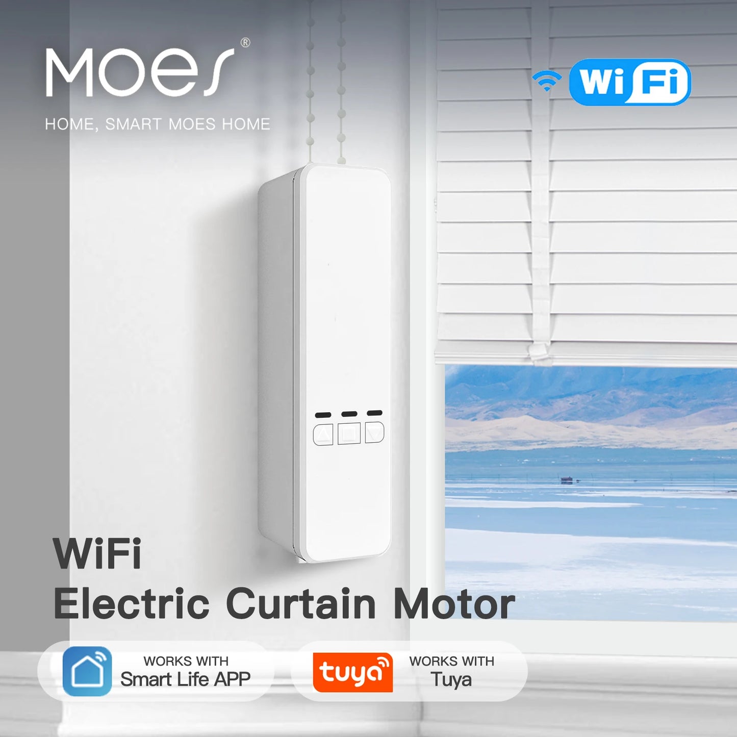 MOES Tuya WiFi Smart Roller Blind Motor Kit – Electric Chain Shade Drive with RF Remote, Alexa & Google Control