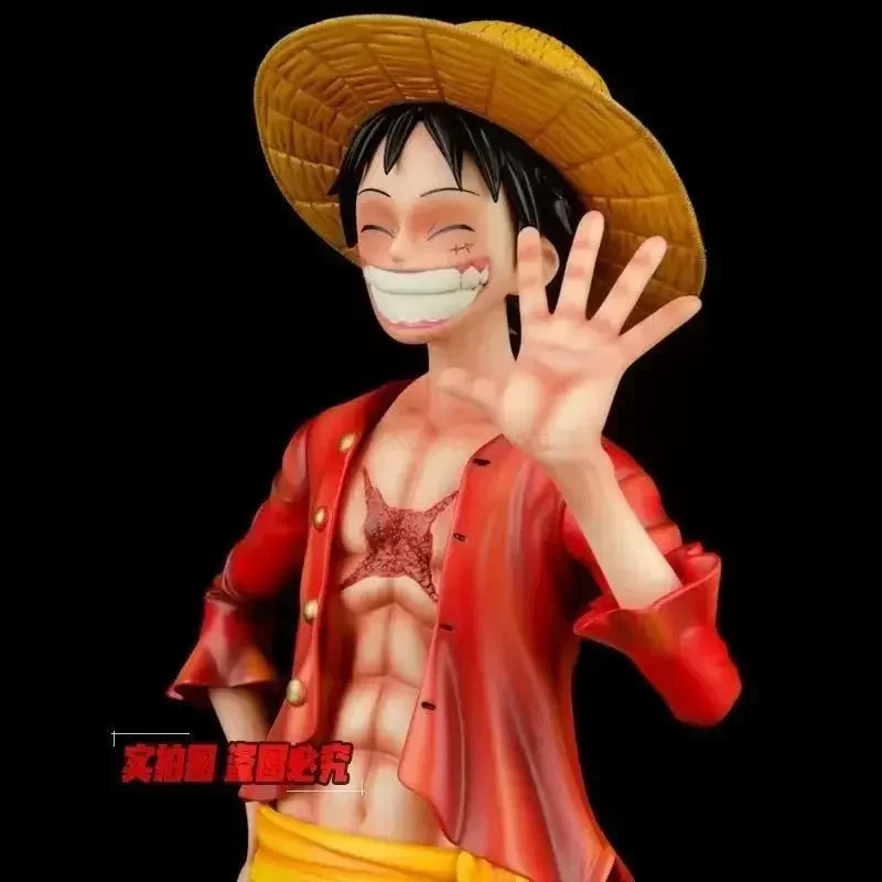 One Piece 42.5cm Straw Hat Monkey D. Luffy Figure – 1/4 Scale Large Smiley Anime Statue, Decorative Doll Toy Gift