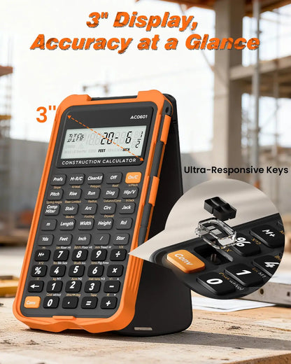 Construction Calculator with Writing Tablet – ROATEE Engineering & Industrial Pocket Contractor Calculator for Concrete, Building & Scientific Use