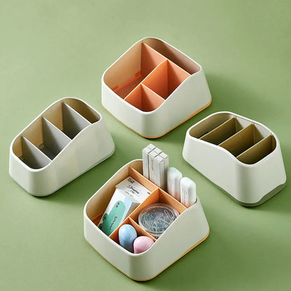 4-Slot Remote Control Holder Desktop Storage Box - TV Remote Control, Phone, and Stationery Organizer
