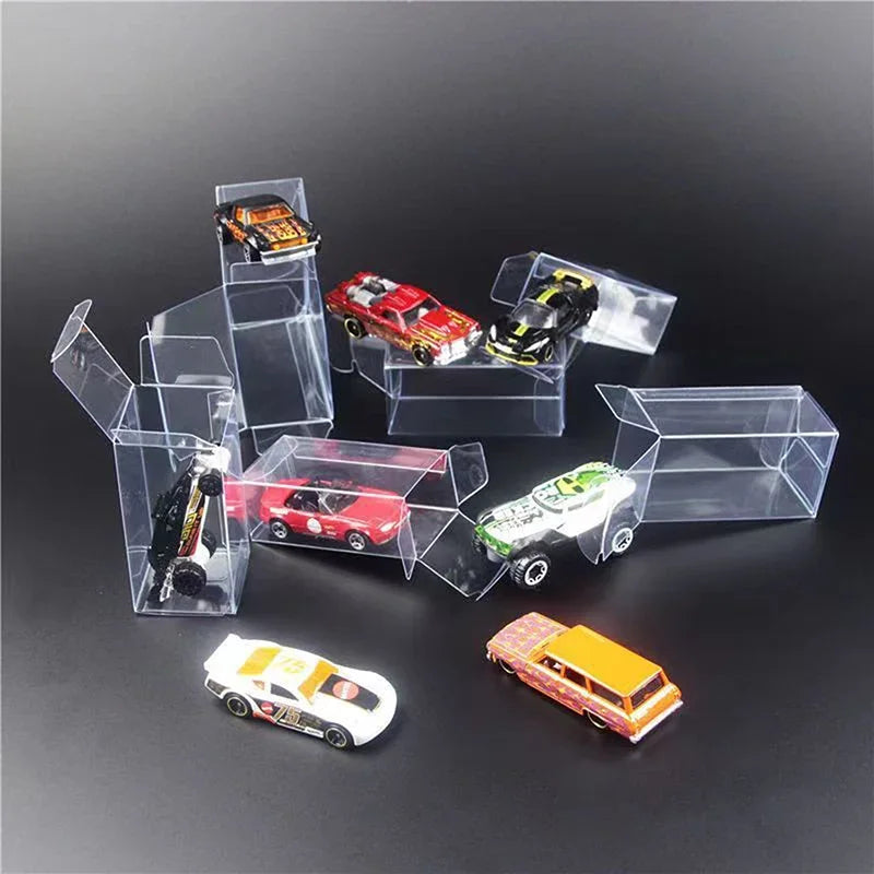 10/20/30/50/100pcs PVC Display Boxes — 1/64 Scale Car Model Toy Transparent Dustproof Exhibition Box for Collection & Gift Packaging