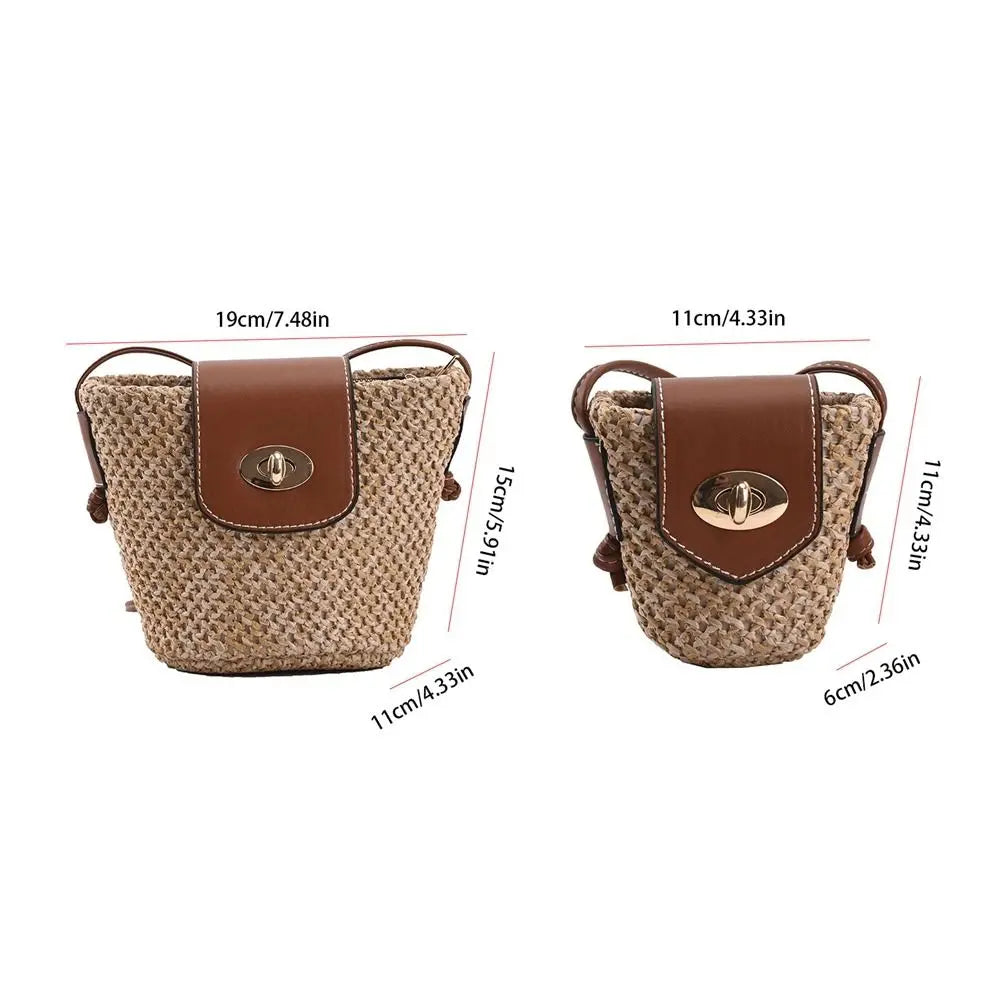 Mini Handmade Straw Bag – Casual Bohemian Crossbody Beach Bag for Women