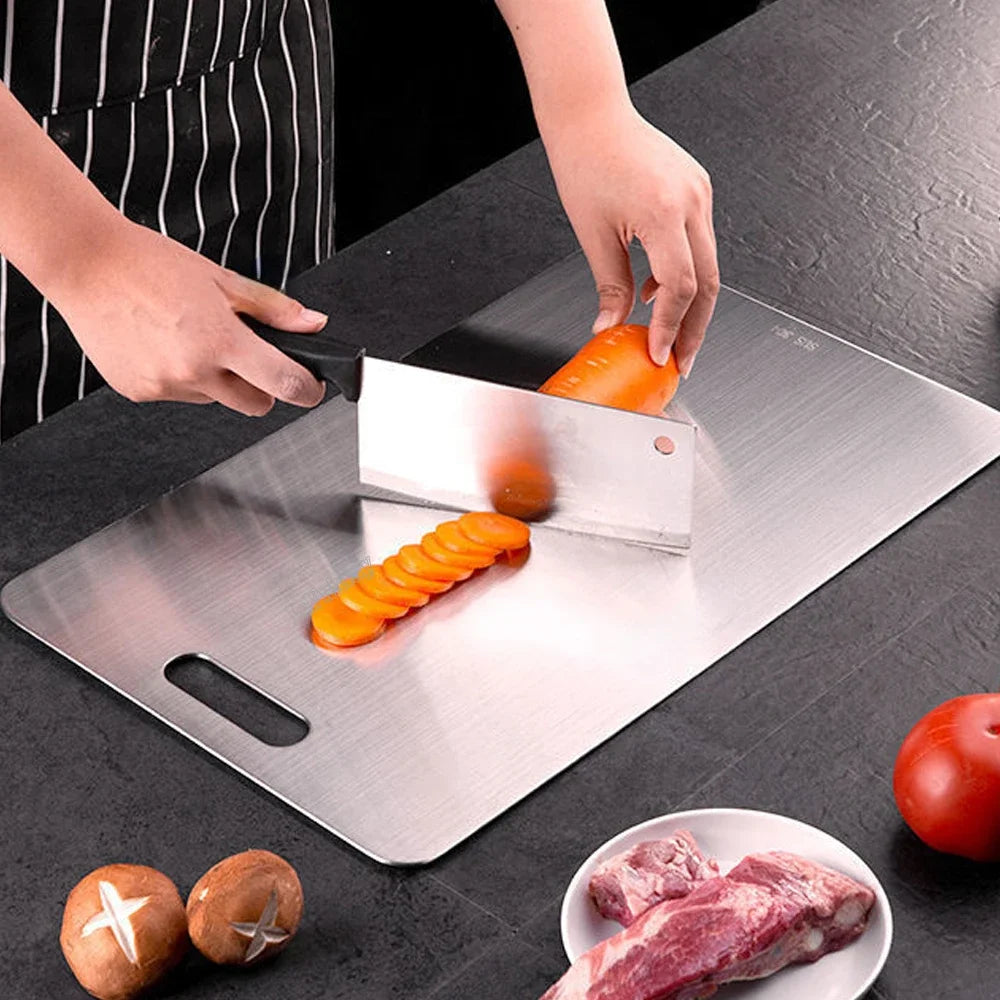 316 Stainless Steel Chopping Board – Thickened Double-Sided Cutting Board for Kitchen, Household Use, and Kneading Dough