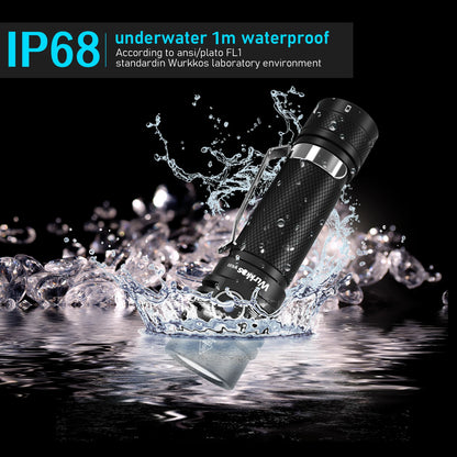 Wurkkos WK03 1800LM LED Flashlight - USB-C Rechargeable 18650 Torch with SST40, IP68 Waterproof for Hiking & Camping
