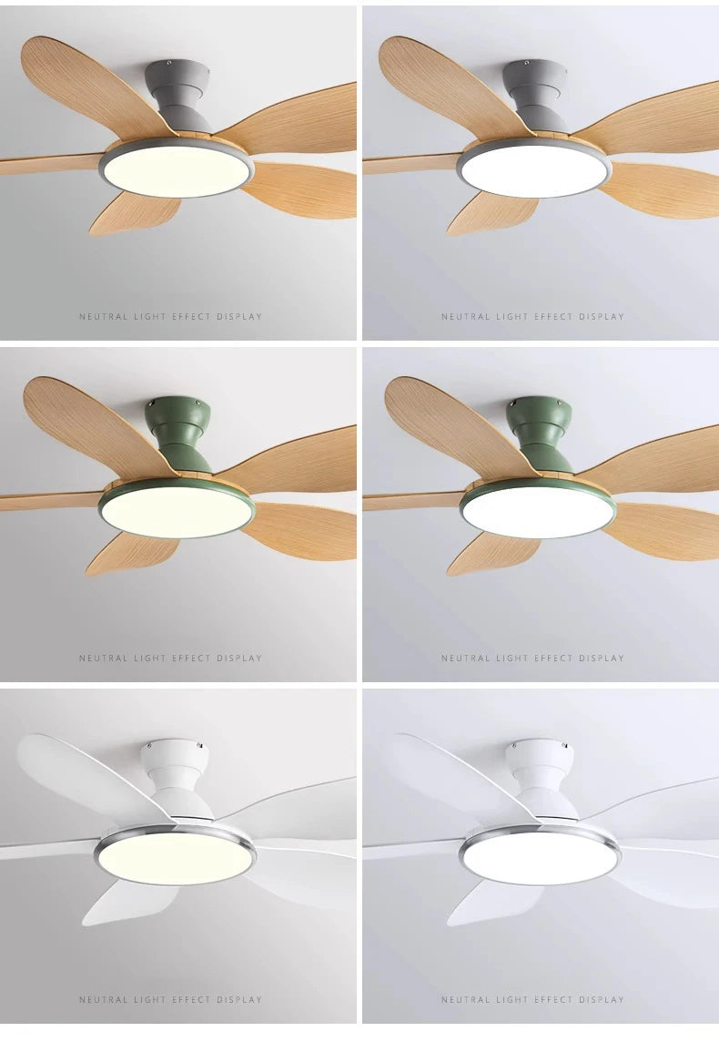 52-inch Modern LED Ceiling Fan — 60W Low Floor DC Motor, 35W Light, Remote Control, 110-220V