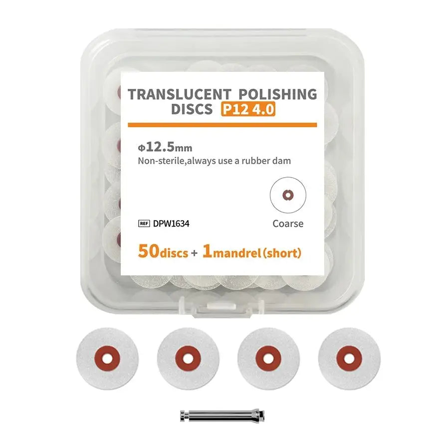Dental Polishing Disc Kit - 40/50pcs Finishing & Refining Discs with Mandrel for Composite Restoration