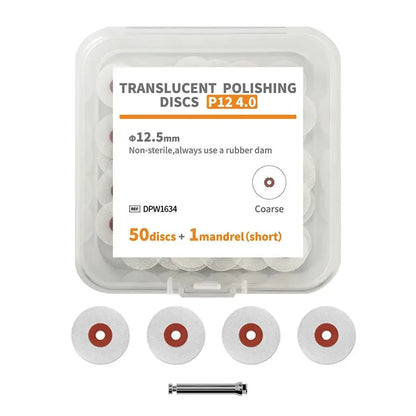 Dental Polishing Disc Kit - 40/50pcs Finishing & Refining Discs with Mandrel for Composite Restoration