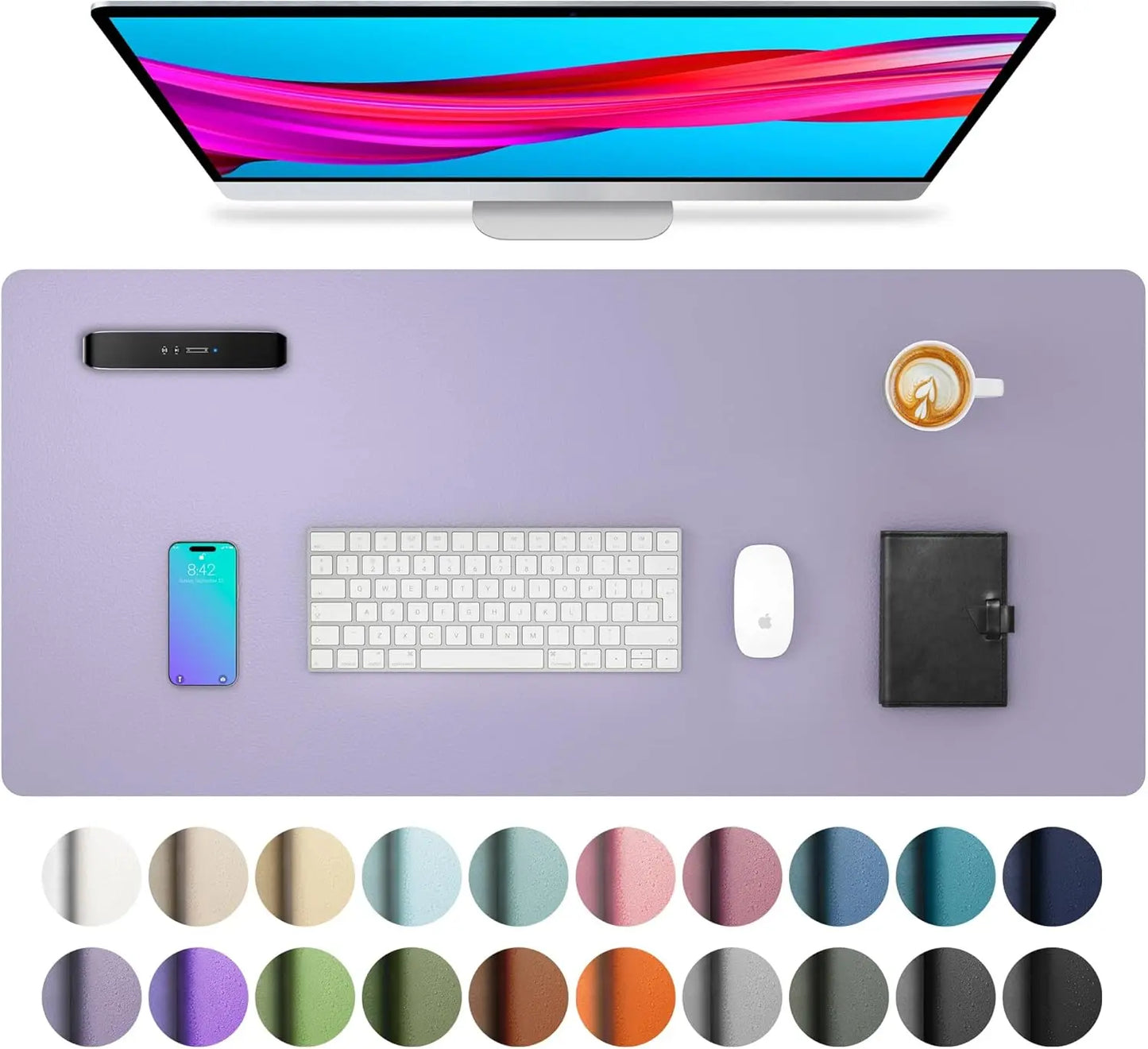 Large Waterproof PU Leather Desk Mouse Pad – Gaming Keyboard Desk Mat, Office Writing Surface Protector for Home & Work Setup