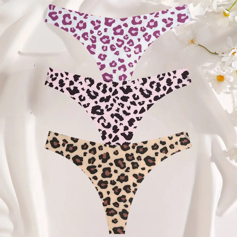 3PCS Women’s Sexy G-String Set - Colorful Seamless Bikini T-Back Low Waist Lingerie Underwear