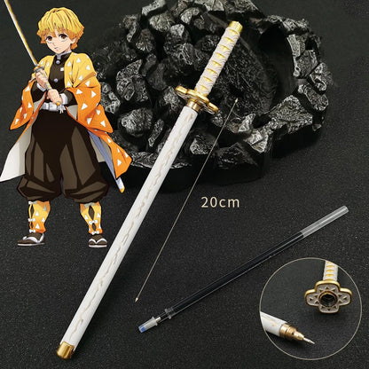 Demon Slayer Gel Pen - 0.5mm Black Ink Anime Sword Design Pen for Students, Cosplay Fans and Gifts