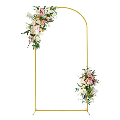 Gold Metal Arch Backdrop Stand - Balloon Frame Bow for Wedding, Birthday, Baby Shower & Graduation Decorations