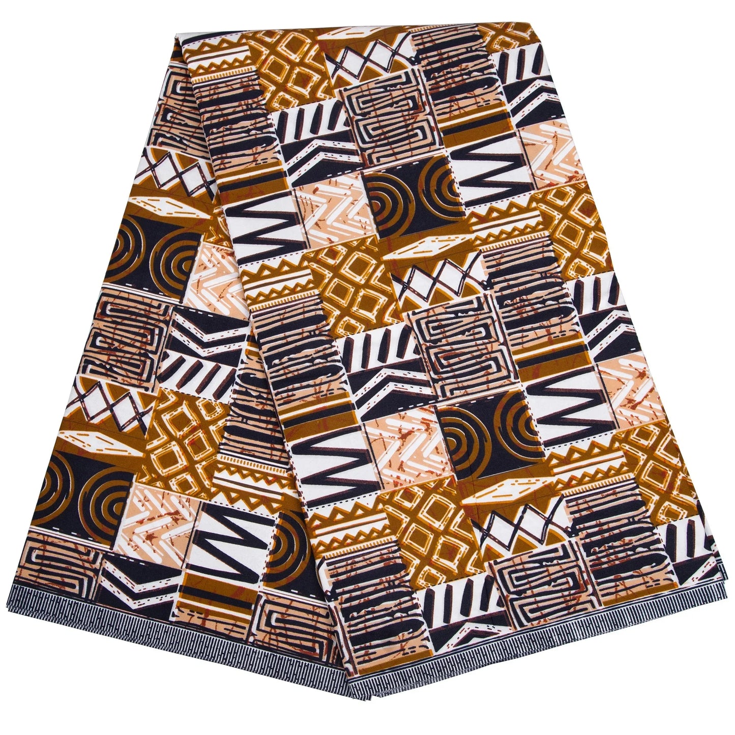 African Wax Kente Print Fabric - 3/6 Yard 100% Polyester Party Dress Material