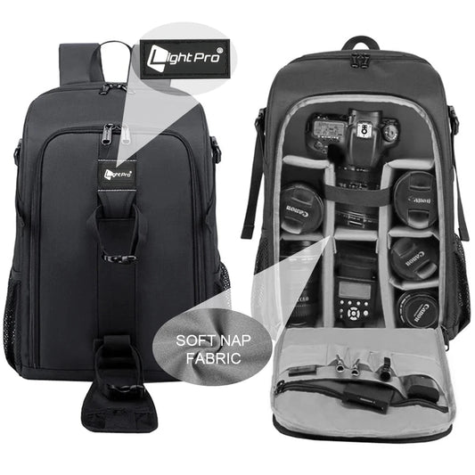 Large Capacity DSLR Camera Backpack - Waterproof Photography Bag with Tripod Holder and Rain Cover for Canon, Nikon, Sony, Pentax