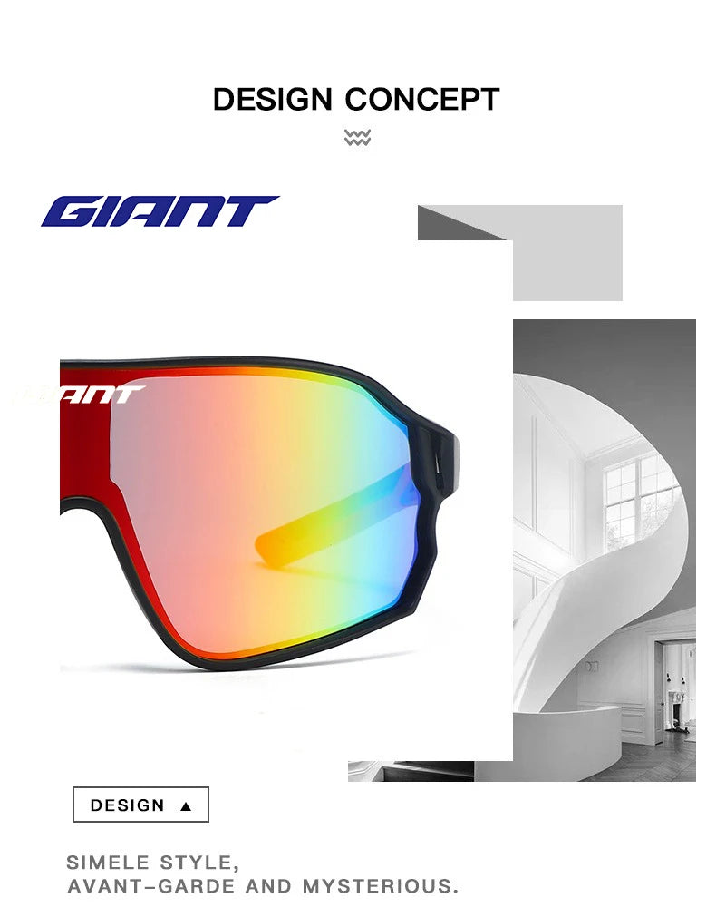 GIANT Cycling Glasses – UV400, Anti-Fog REVO Lenses, HD Clarity, Cateye Design