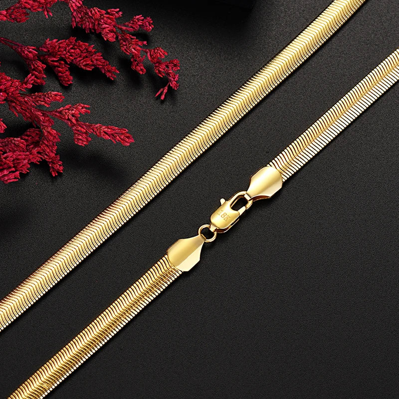 1MM 925 Sterling Silver Snake Chain Necklace – High-Quality Fashion Jewelry for Men & Women