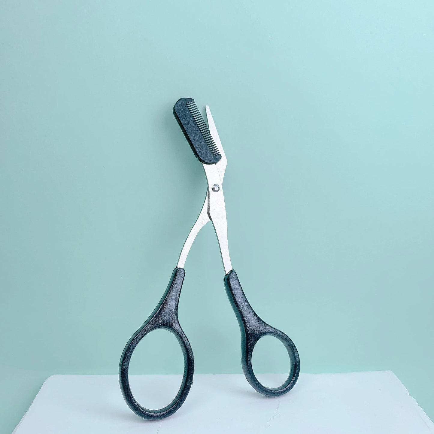 Pink Eyebrow Trimming Scissors with Comb – Stainless Steel Precision Grooming Tool