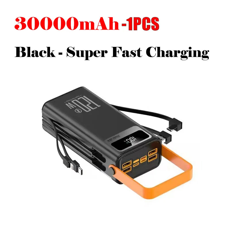 120W 100000mAh Fast Charging Power Bank - Large Capacity Portable Outdoor Power Supply for Camping and Travel