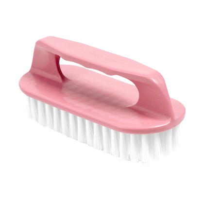 Hard Bristle Scrubbing Brush - Portable Plastic Hand Brush for Laundry, Shoes, Kitchen & Bathroom Cleaning