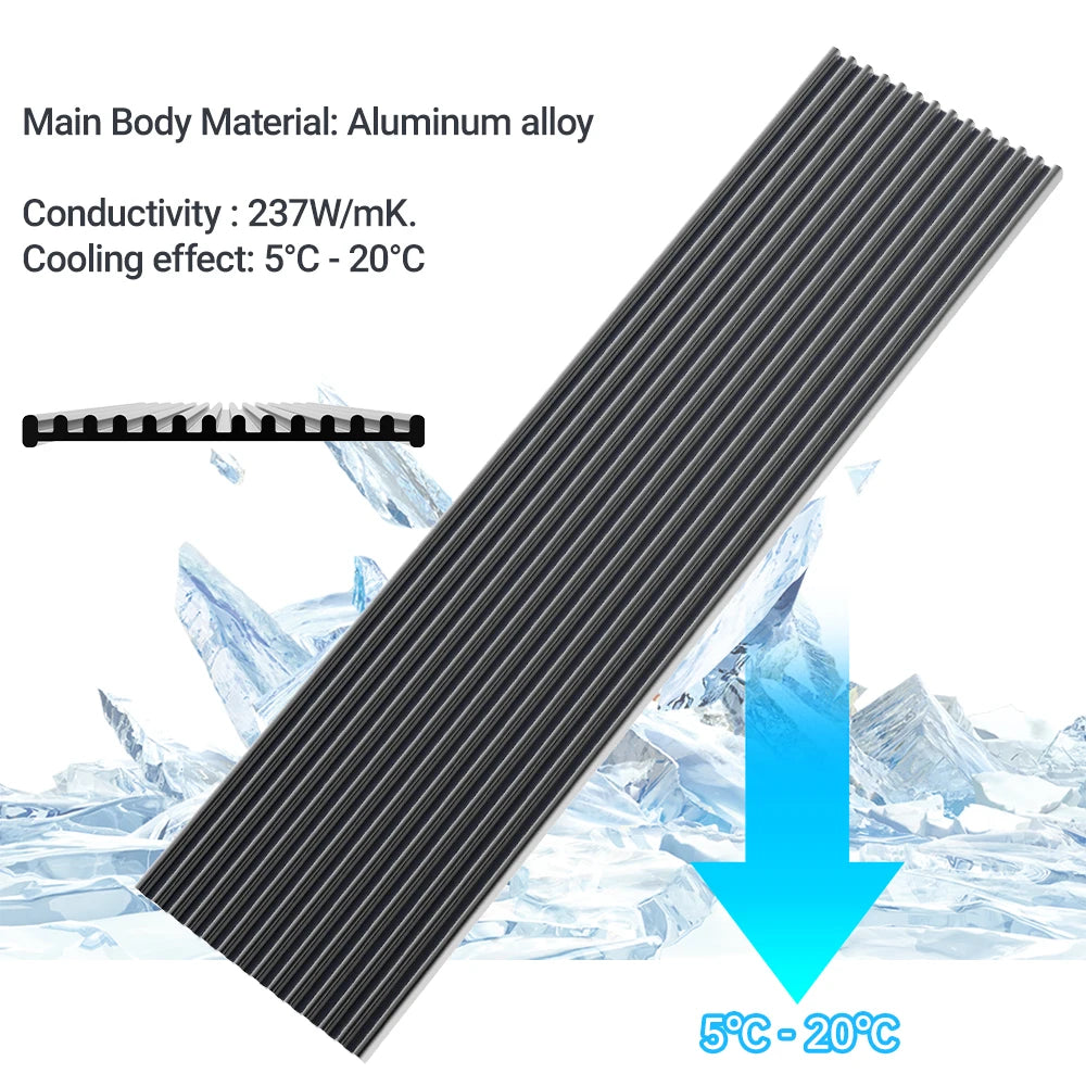 JEYI M.2 SSD Heatsink - Aluminum PS5 Radiator with Silicone Thermal Pad for NVMe NGFF M.2 2280 PCIe SSD