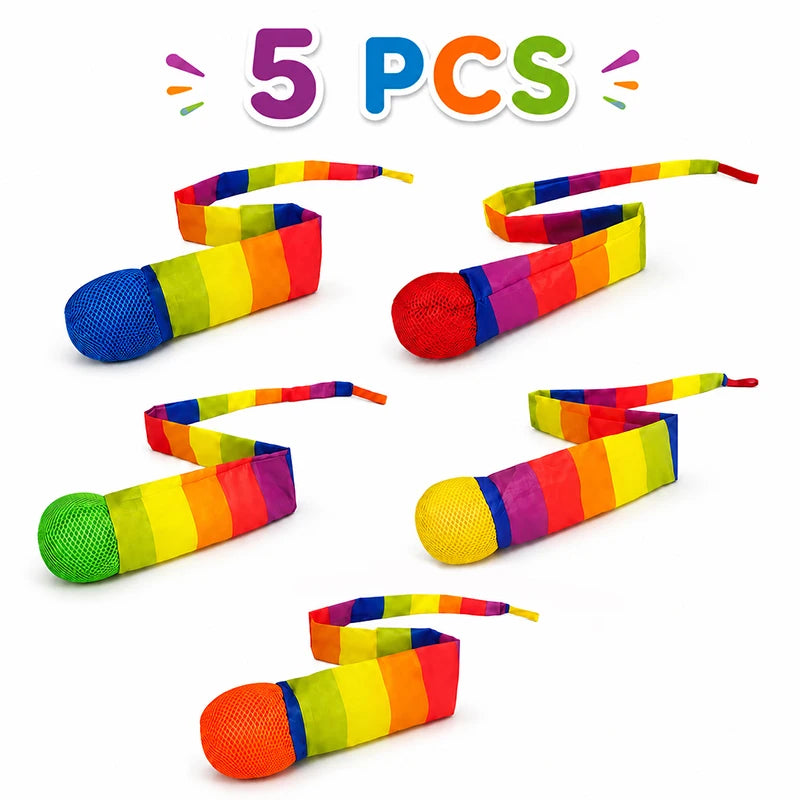 Rainbow Comet Ball - Soft Tail Indoor & Outdoor Throwing and Coordination Training Toy