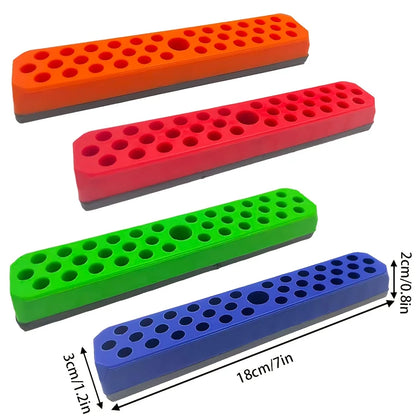 43-Hole Magnetic Screwdriver Bit Storage Box - 1/4-Inch Hex Bit Holder for Toolboxes and Drill Bit Storage