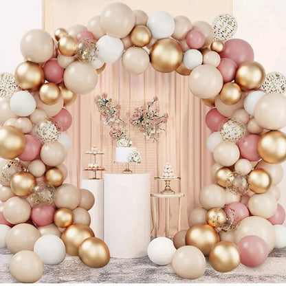 Elegant Pink Gold Balloon Garland Arch Kit - Wedding, Birthday, Baby Shower Decorations