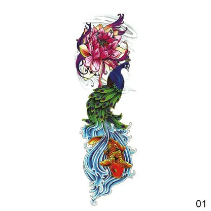 16 Designs Full Arm Temporary Tattoo Sleeves - Waterproof Body Art Stickers for Men & Women Fashion Style