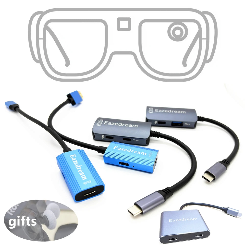 AR Glasses Hub Multi-Device Adapter – USB-C & HDMI Compatible Charging Dock for Xreal Beam, Viture, Rokid Station & RayNeo XR Devices