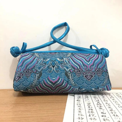 Luxury Silk Embroidered Women’s Handbag – Fashion Elegant Tote Clutch, Handmade Cosplay Style Evening Purse