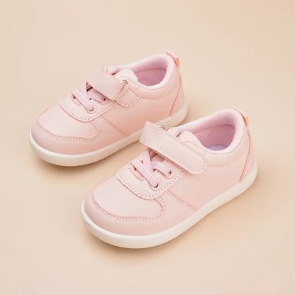 Girls Pink Low Top Sports Sneakers – Soft Casual Flat Shoes for Daily Outdoor Wear