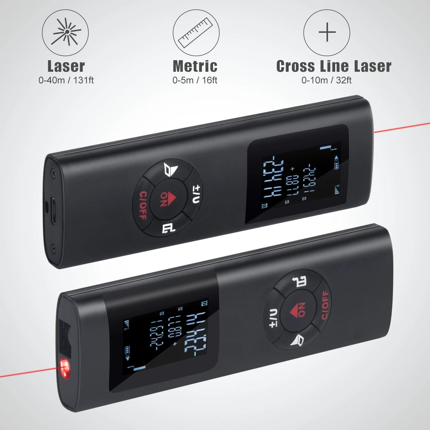 40M/60M Mini Smart Laser Distance Meter | Portable USB Rechargeable Infrared Rangefinder