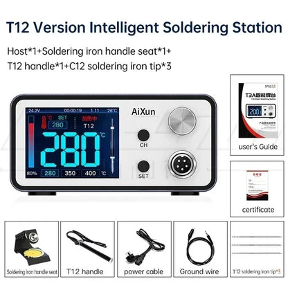 AIXUN T3A T3B Intelligent Soldering Station - T115/T210/T245/T12 Rework Station for PCB & BGA Soldering Tools