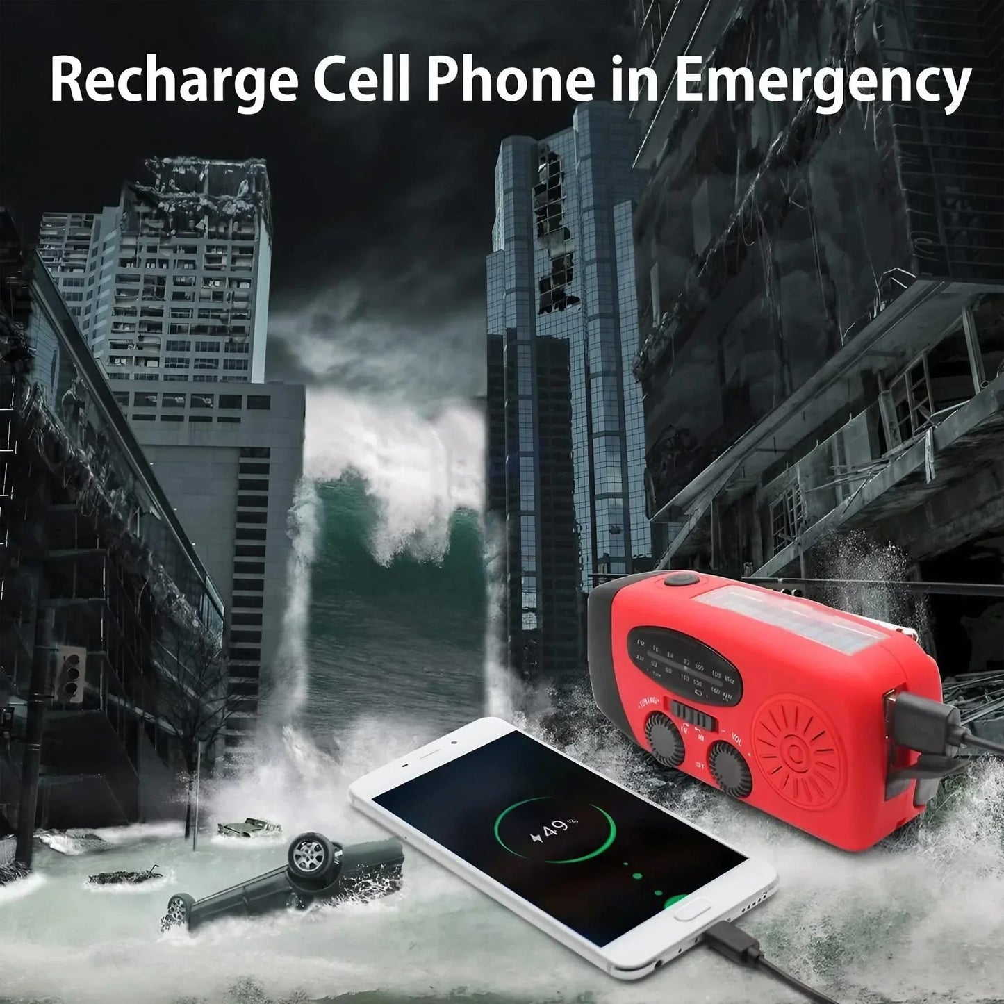 STONEGO Mini Portable Radio — Handheld Rechargeable Digital FM Radio with USB/TF MP3 Player, Speaker Device for On-the-Go Use