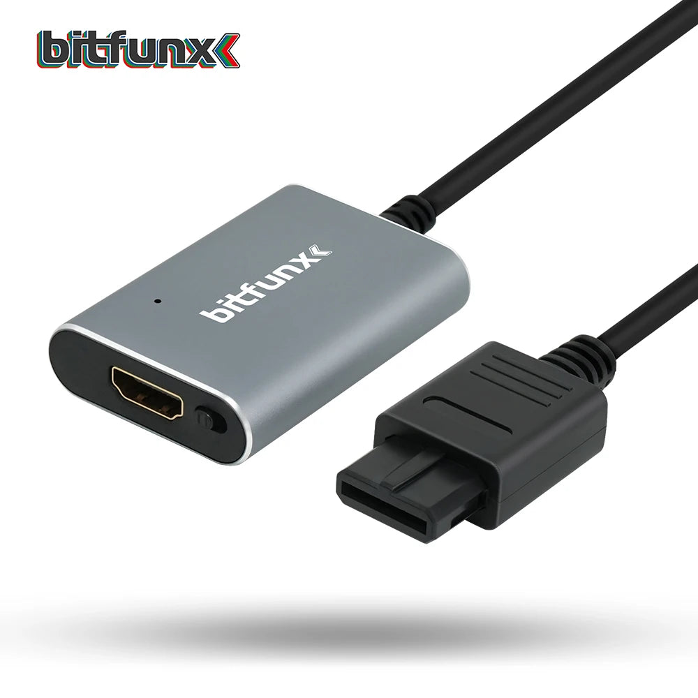Bitfunx 720P HDMI Adapter – S-Video & AV to HDTV Converter for N64, SNES, SFC, NGC, NTSC & PAL Consoles