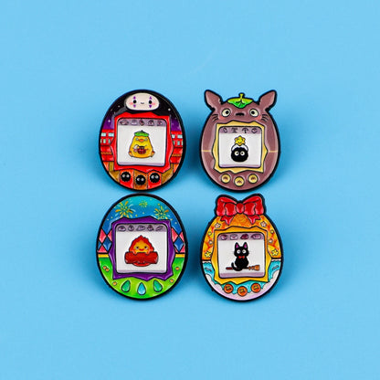 4-Piece Manga Elf Enamel Pin Set - Oval Metal Brooch Badges for Backpacks, Hats, Bags, and Fashion Jewelry Collectors’ Gifts